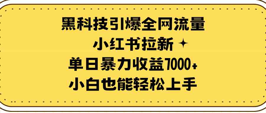 （9679期）黑科技引爆全网流量小红书拉新，单日暴力收益7000+，小白也能轻松上手-喃哩哩
