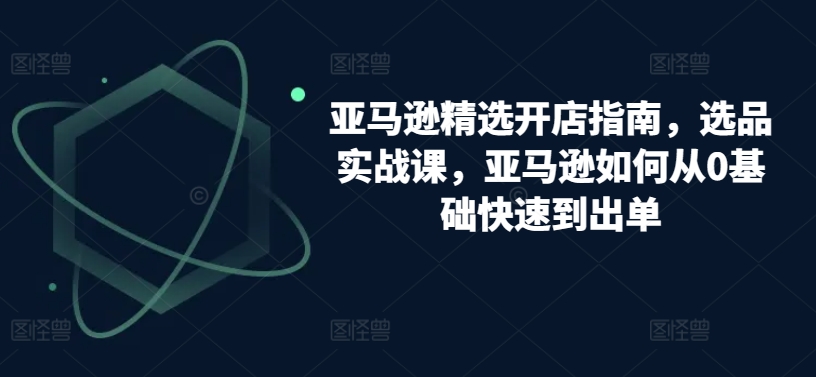 亚马逊精选开店指南，选品实战课，亚马逊如何从0基础快速到出单-喃哩哩