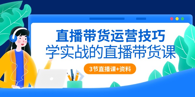 直播带货运营技巧，学实战的直播带货课（3节直播课+配套资料）-喃哩哩