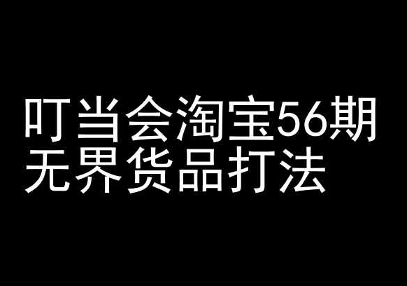 叮当会淘宝56期：无界货品打法-淘宝开店教程-喃哩哩