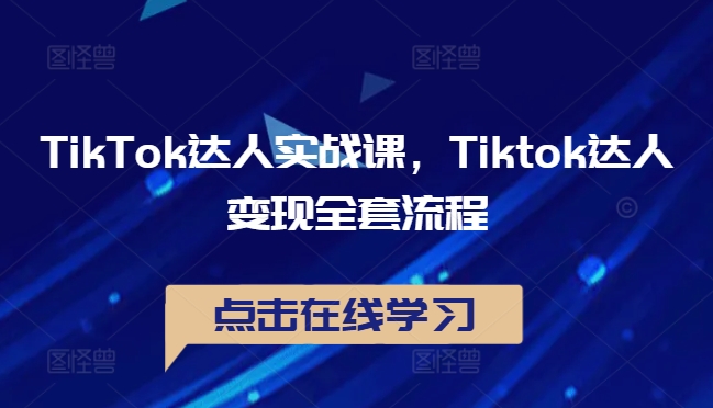 TikTok达人实战课，Tiktok达人变现全套流程-喃哩哩