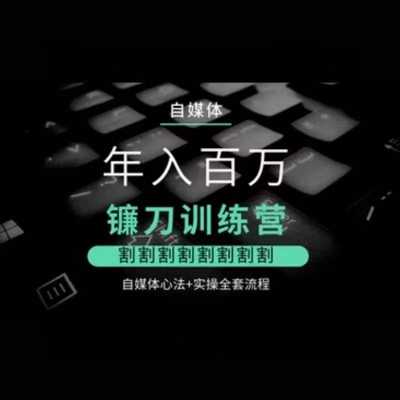 自媒体年入百万镰刀训练营，割割割割割割割割，自媒体心法+实操全套流程-喃哩哩