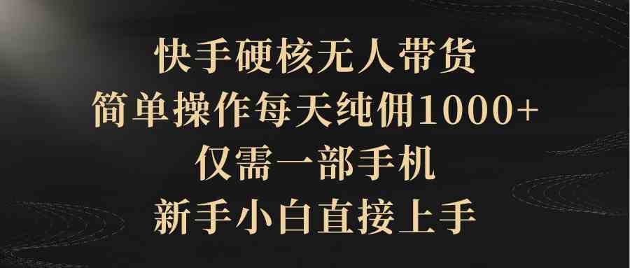 （9861期）快手硬核无人带货，简单操作每天纯佣1000+,仅需一部手机，新手小白直接上手-喃哩哩
