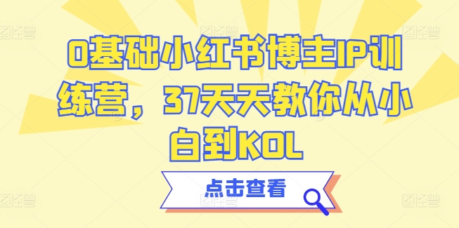 0基础小红书博主IP训练营，37天天教你从小白到KOL-喃哩哩