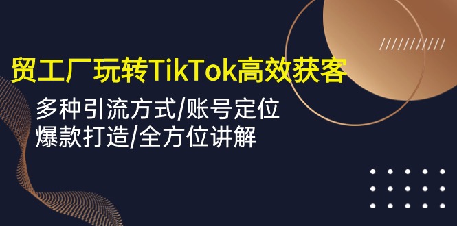 外贸工厂玩转TikTok高效获客，多种引流方式/账号定位/爆款打造/全方位讲解-喃哩哩