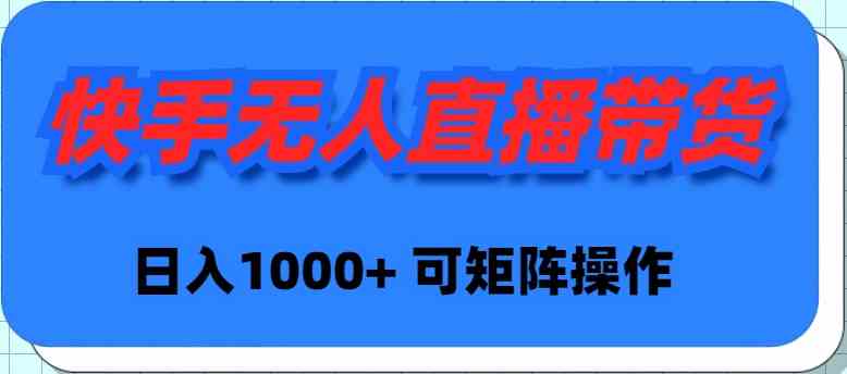 （9542期）快手无人直播带货，新手日入1000+ 可矩阵操作-喃哩哩