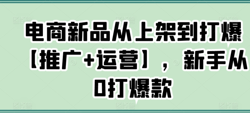 电商新品从上架到打爆【推广+运营】，新手从0打爆款-喃哩哩