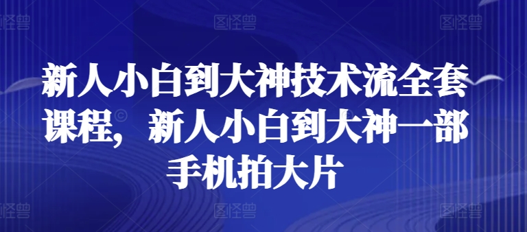 新人小白到大神技术流全套课程，新人小白到大神一部手机拍大片-喃哩哩