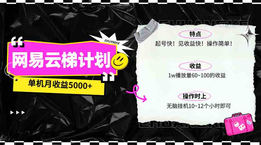 （10063期）最新网易云梯计划网页版，单机月收益5000+！可放大操作-喃哩哩
