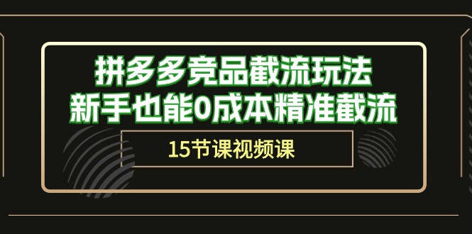（10301期）拼多多竞品截流玩法，新手也能0成本精准截流（15节课）-喃哩哩