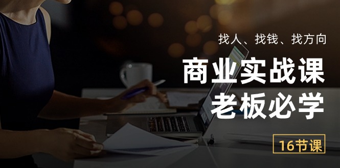 商业实战课【老板必学】：找人、找钱、找方向（16节课）-喃哩哩