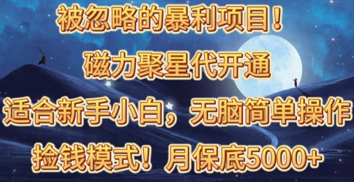 （10245期）被忽略的暴利项目！磁力聚星代开通捡钱模式，轻松月入五六千-喃哩哩