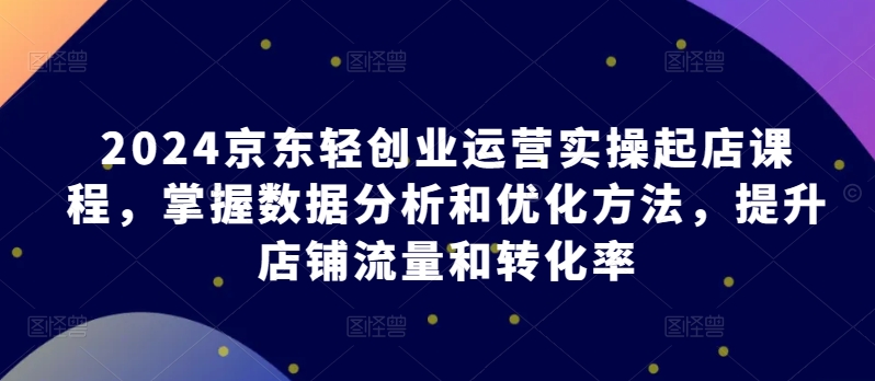 2024京东轻创业运营实操起店课程，掌握数据分析和优化方法，提升店铺流量和转化率-喃哩哩
