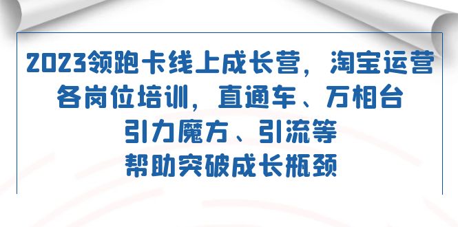 2023领跑·卡 线上成长营 淘宝运营各岗位培训 直通车 万相台 引力魔方 引流-喃哩哩