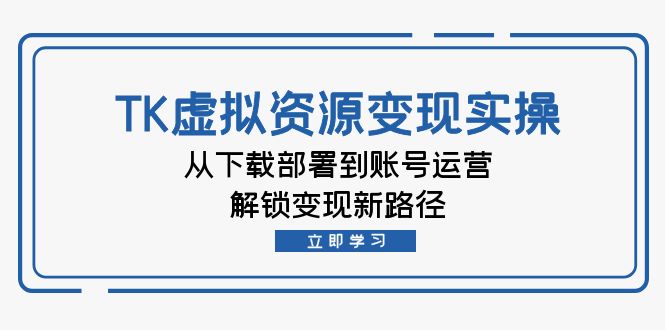 TK虚拟资料变现实操：从下载部署到账号运营，解锁变现新路径-喃哩哩