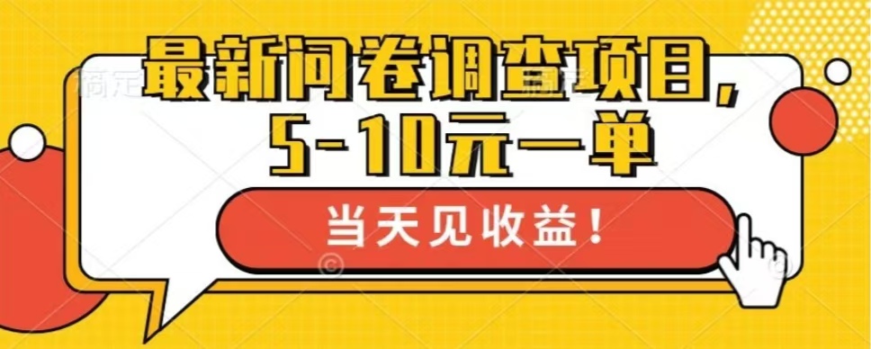 最新问卷调查项目，共12个平台，单日零撸100＋-喃哩哩
