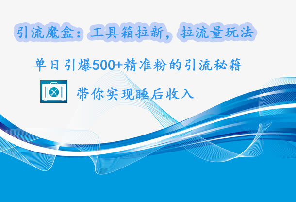 引流魔盒：工具箱拉新，拉流量玩法，单日引爆500+精准粉的引流秘籍，带你实现睡后收入-喃哩哩