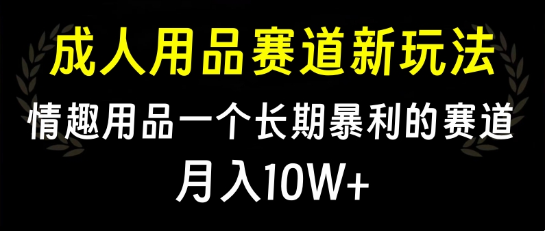 大人用品赛道新玩法，情趣用品一个长期暴利的赛道，月入10W+-喃哩哩
