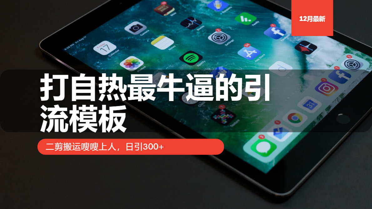 打自热最牛逼的引流模板，日引300+，二剪搬运嗖嗖上人-喃哩哩