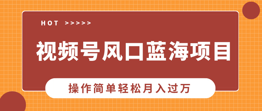 视频号风口蓝海项目，中老年人的流量密码，操作简单轻松月入过万-喃哩哩