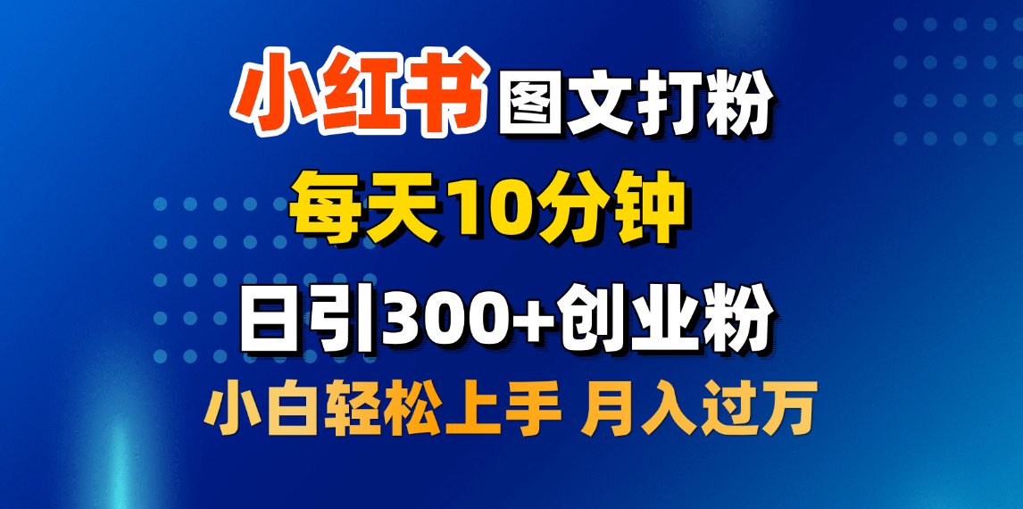 2月小红书图文打粉，每天10分钟，日引300+创业粉，小白轻松月入过万-喃哩哩