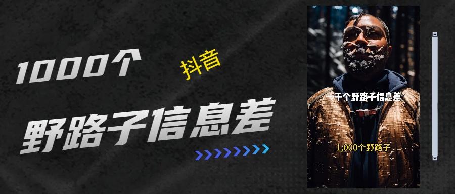 抖音一千个野路子信息差最新玩法教程引流＋变现的玩法具体拆解-喃哩哩
