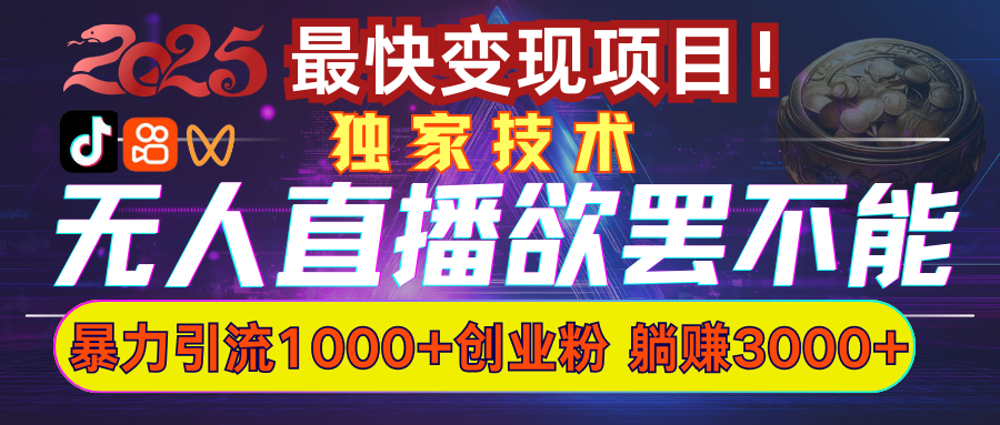 欲罢不能的无人直播引流，超暴力日引流1000+高质量精准创业粉-喃哩哩